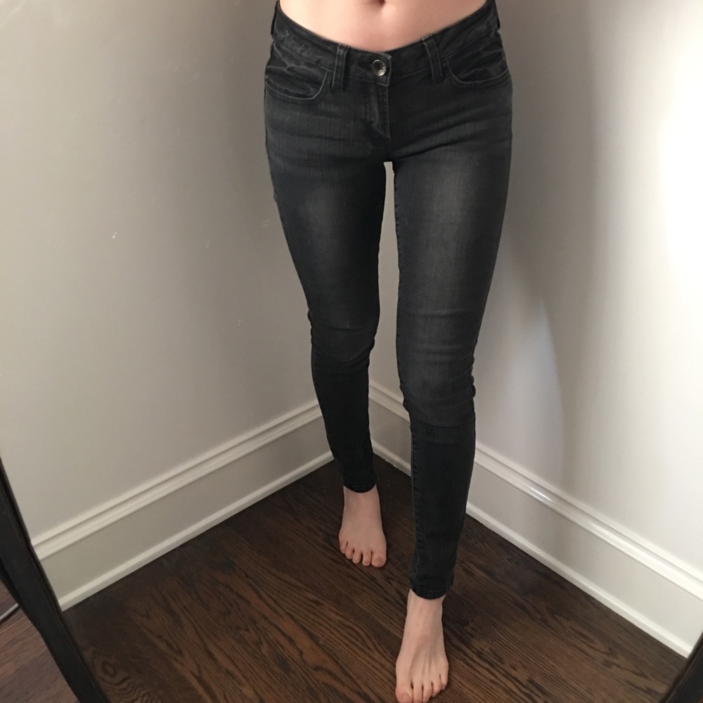 Papaya Washed Gray Skinny Jeans